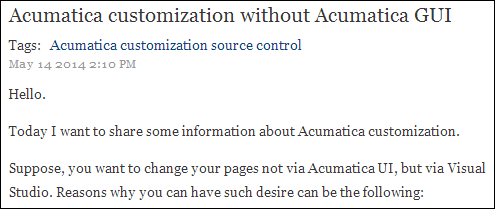 Zaletskyy’s blog: Acumatica and Microsoft Visual Studio Zaletskyy’s blog: Acumatica and Microsoft Visual Studio