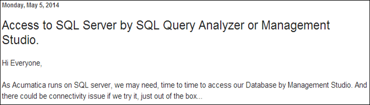 Sergey Blog: Access to SQL Server by SQL Query Analyzer or Management Studio