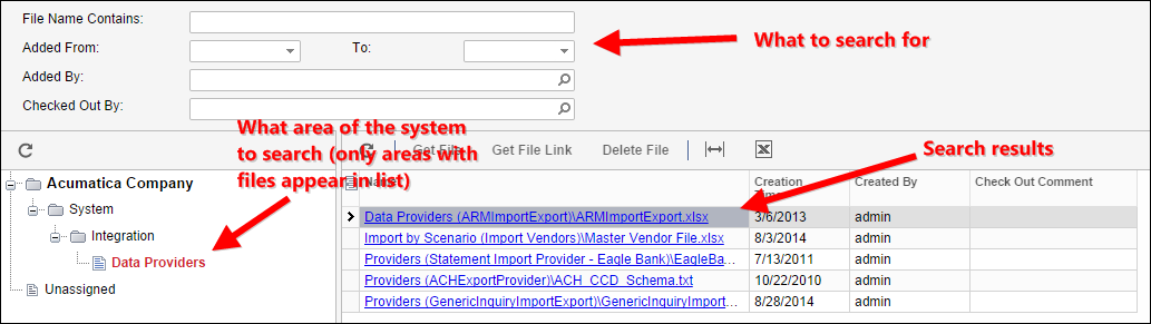 Acumatica File Search