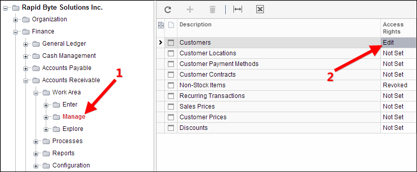 Acumatica Form Permissions