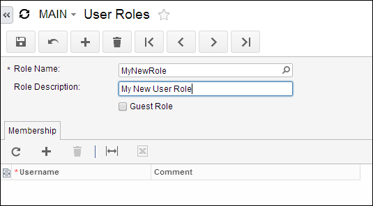 Create a new Acumatica User Role