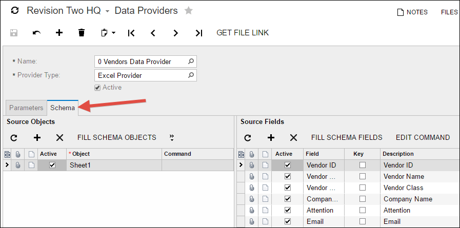 Sample Acumatica Import Scenario (Vendors)