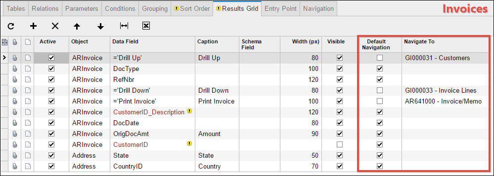 An example of Navigation in Acumatica 6