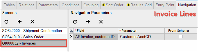 An example of Navigation in Acumatica 6