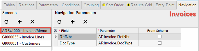 An example of Navigation in Acumatica 6