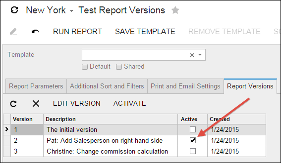 View which version is active