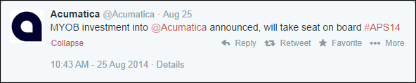 MYOB Invests in Acumatica MYOB Invests in Acumatica