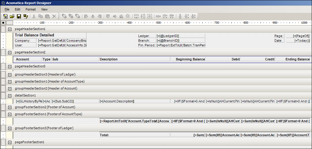 Acumatica Report Review: Trial Balance Detail