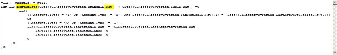 Acumatica Report Variables