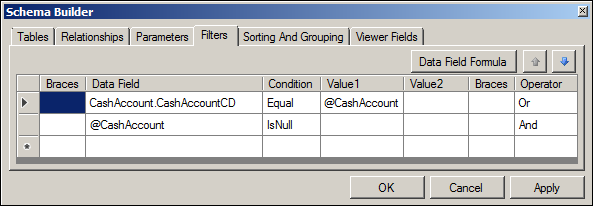 Acumatica Reconciliation Statement Report Schema Builder