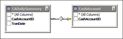 Acumatica Cash Account Summary Report Data Access Classes (DAC)