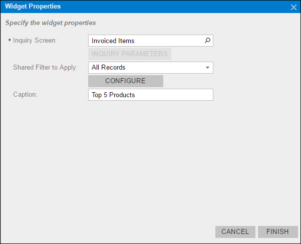 An example of a Dashboard in Acumatica 6