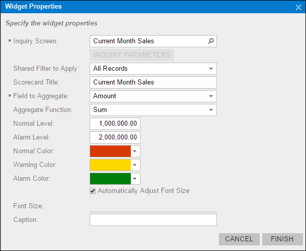 An example of a Dashboard in Acumatica 6