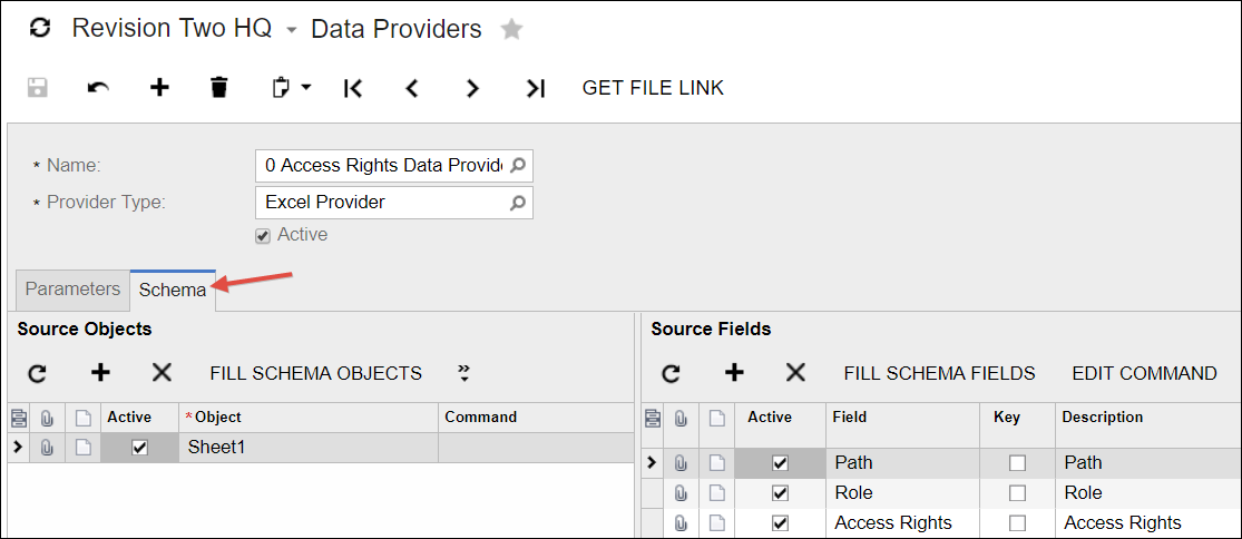 Sample Acumatica Import Scenario (Access Rights)