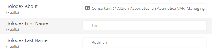 The Acumatica Rolodex