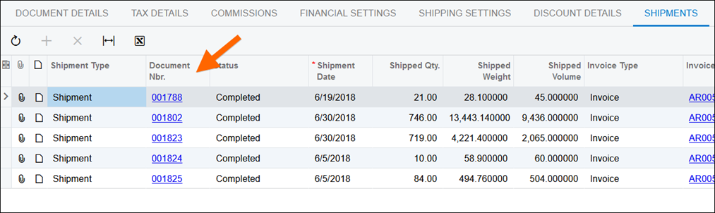 Acumatica Comma-Separated List of Shipments for a Sales Order using a Generic Inquiry and SQL View