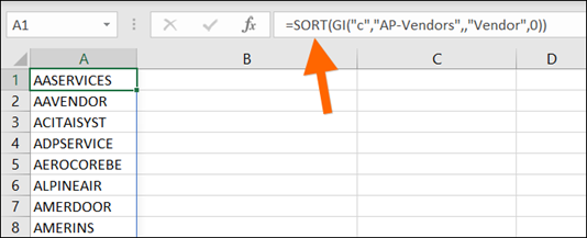 Acumatica Comma-Separated List of Purchase Orders for a Vendor using Velixo Reports