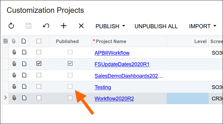 Publishing an Acumatica Customization Project
